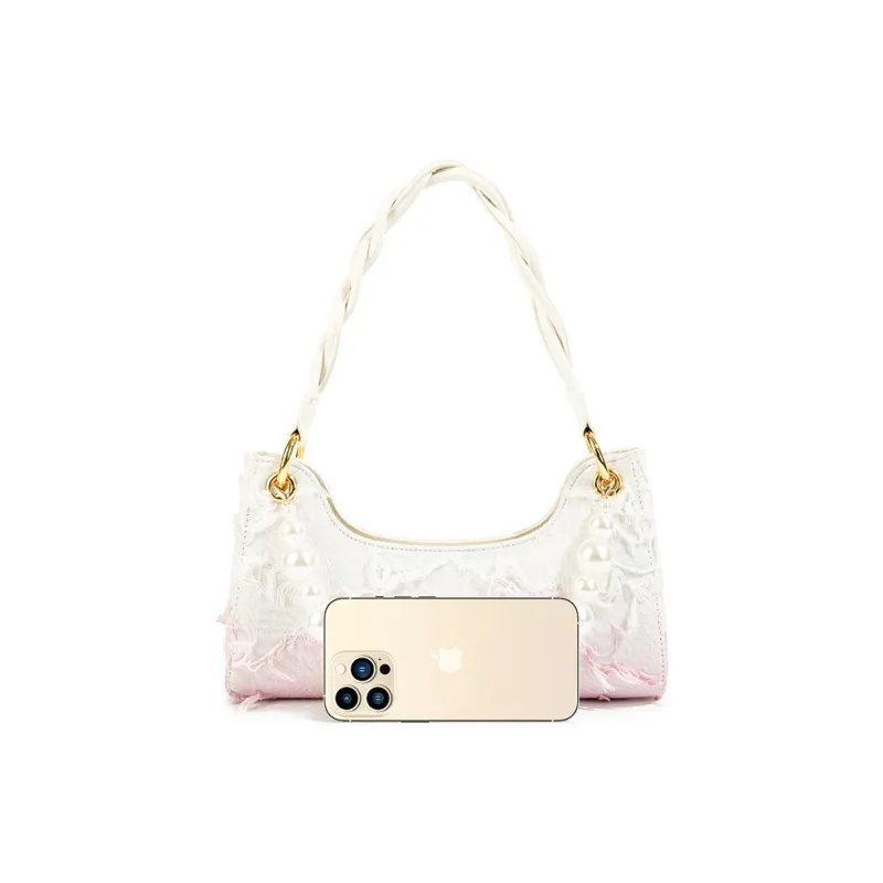 CAEISL&KCIEL PU Shoulder Bag Regular Women's Fringe White Gradient Pink-3
