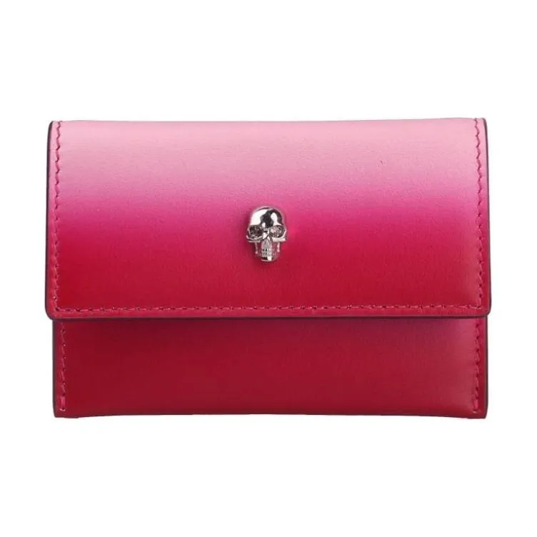Alexander McQueen Leather Wallet Women's Red-1
