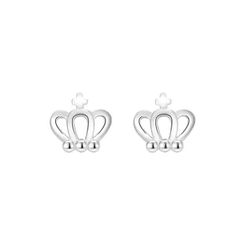 Heart Grass 999 Fine Silver Stud Earrings Women's