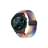 [Magnetic Clasp-Woven Loop]Radiant Rainbow-Black Buckle