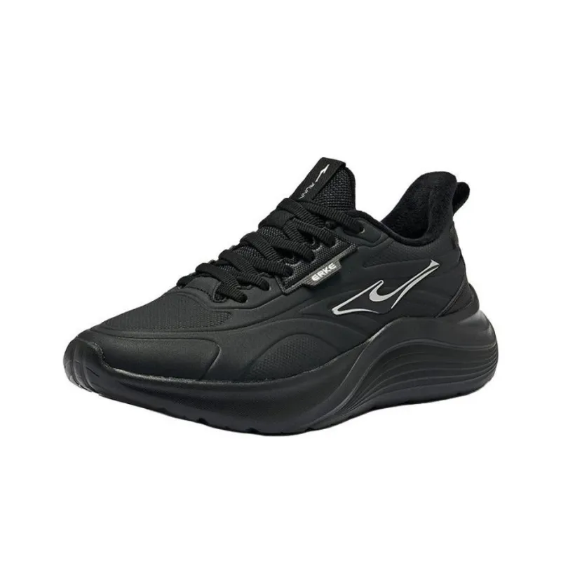 Erke Wear Resistant Slip Resistant Low Top Casual Shoes Men's Jet Black-1