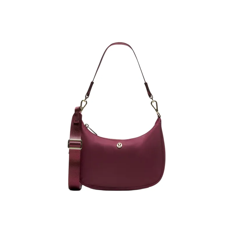Lululemon Polyester With Nylon Handbag, Crossbody Bag, Shoulder Bag Mini Women's Burgundy-0