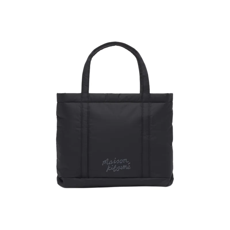 Maison Kitsune Nylon Down Tote Bag Shopping Bag Handbag Medium Size Women's Black-2