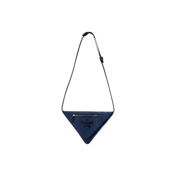 MCM Nappa Leather Fabric Fanny Pack, Crossbody Bag, Shoulder Bag, Clutch Regular Unisex Dark Blue