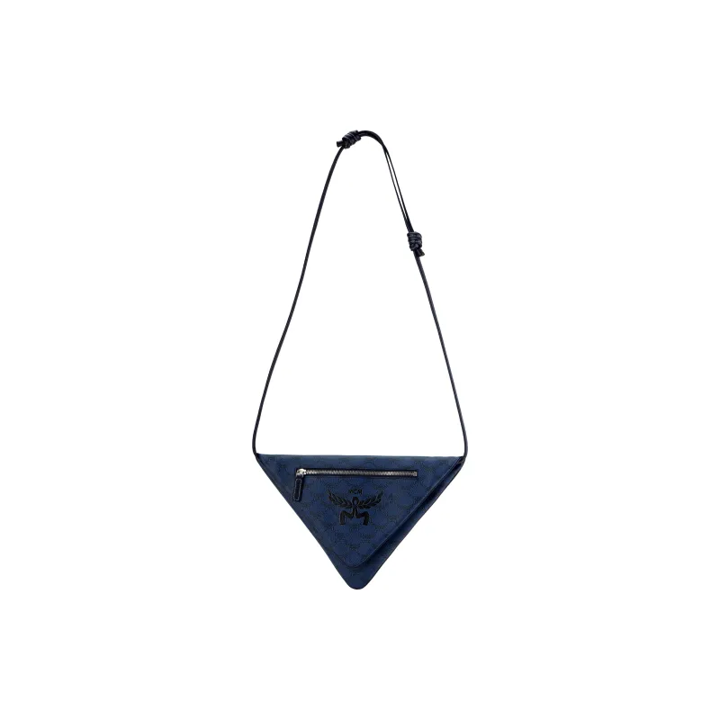MCM Nappa Leather Fabric Fanny Pack, Crossbody Bag, Shoulder Bag, Clutch Regular Unisex Dark Blue-0
