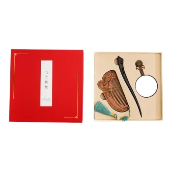 XIBI Dunhuang Feichuang Chinoiserie Wooden Comb Box Massage Scalp Hair Growth