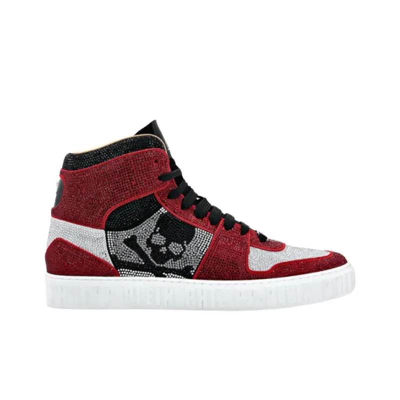 PHILIPP PLEIN Strass Crystal-embellished Hi-top Sneakers-1