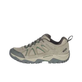 MERRELL Oakcreek Slip-Resistant Water-Resistant Low-Top Hiking Shoes Men's Gray