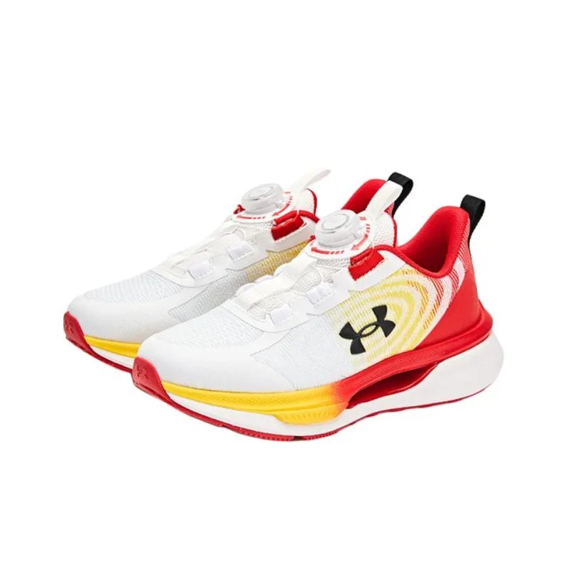 Under Armour Anti Slip Wear Resistant Low Top Kids' Running Shoes White Red Kids'-2