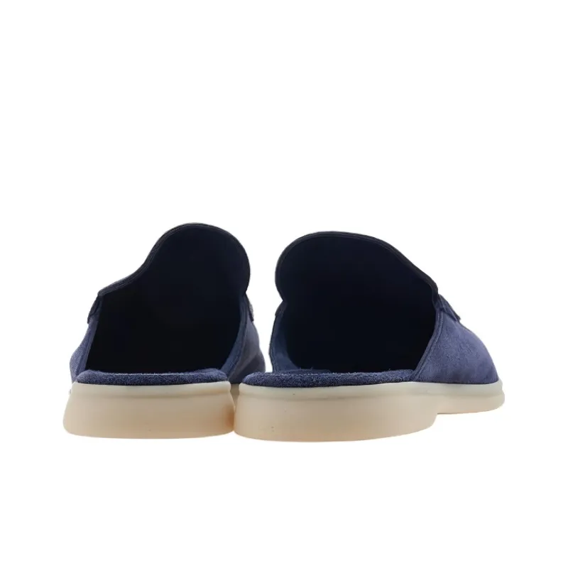 Loro Piana Closed Toe Slippers Men's Blue-4