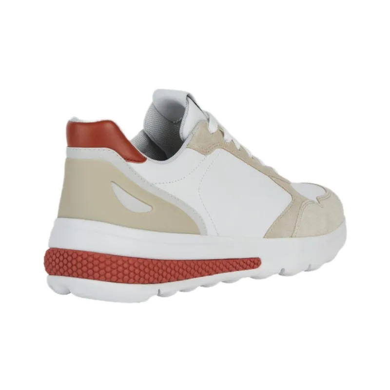 GEOX Spherica Actif Anti-Slip Wear-Resistant Low-Top Casual Shoes Men's White Brown-3