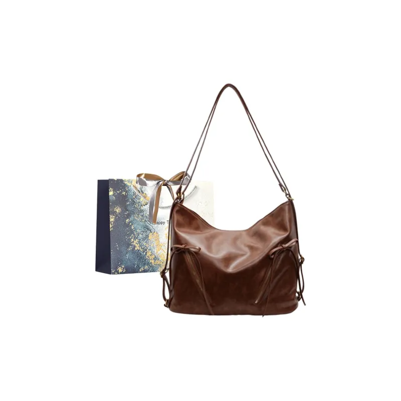 Iman's House PU Tote Bag, Shopping Bag, Crossbody Bag, Double Shoulder Bag, Shoulder Bag Women's Brown/Coffee/Black-0