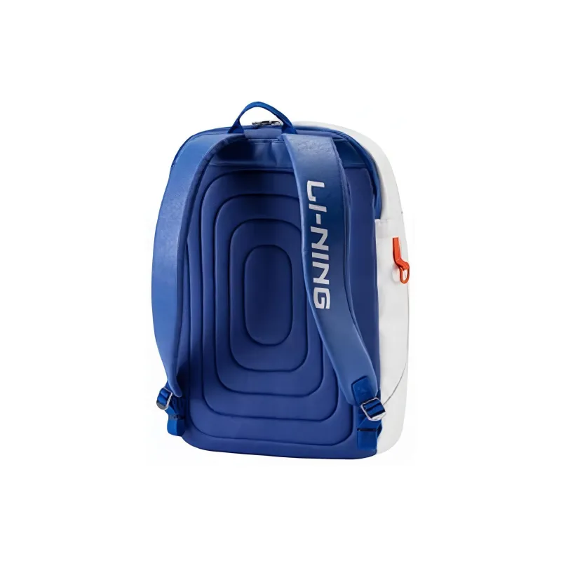 LiNing Badminton Series Eco Friendly PU Backpack Regular Unisex White & Blue Red-2
