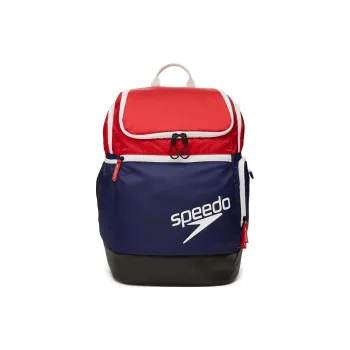 Speedo Canvas Backpack Unisex Marine Blue & Red