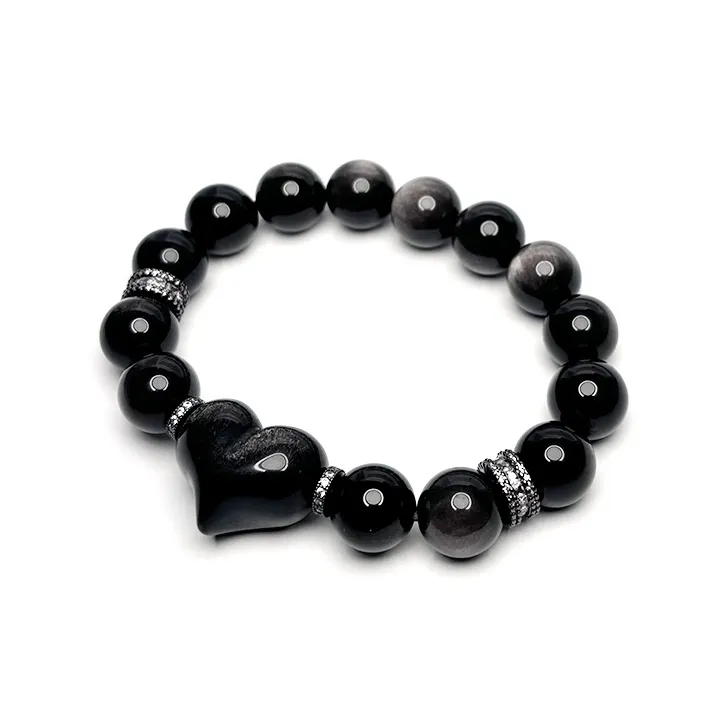 MOUNTAINS AND MANS Obsidian Bracelets Unisex-5