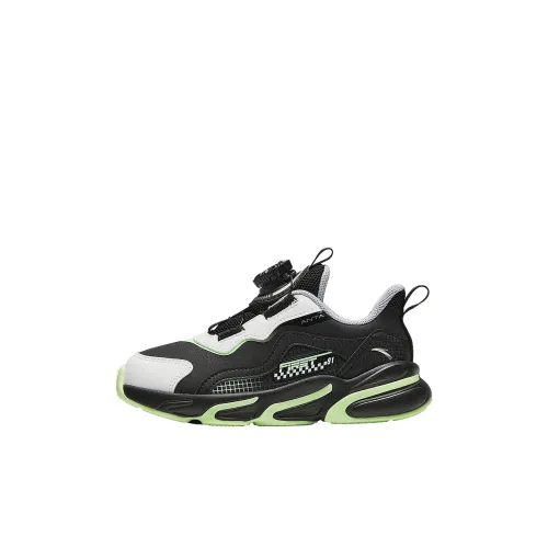 Antakids Lightweight Shock Absorbers Low Top Kids' Running Shoes Black White Green Children Aged 3 7 Years Old