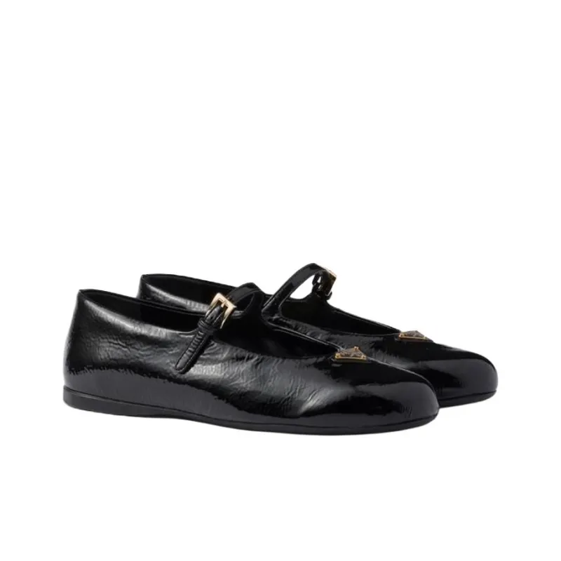 PRADA Flat Casual Single Shoes Women's Black-2