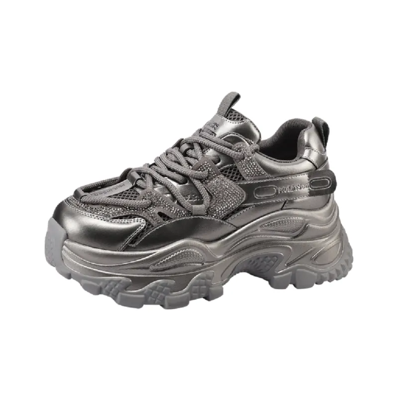 Mulinsen Height Increasing Wear-Resistant Low-Top Chunky Sneakers Women's-0