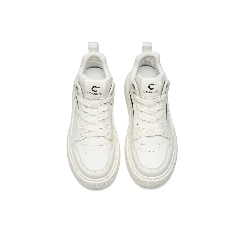 C°BANNER Mid Top Skateboard Shoes Men's White-4