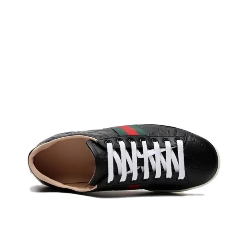 GUCCI ACE Low Top Skateboard Shoes Women's Black-3