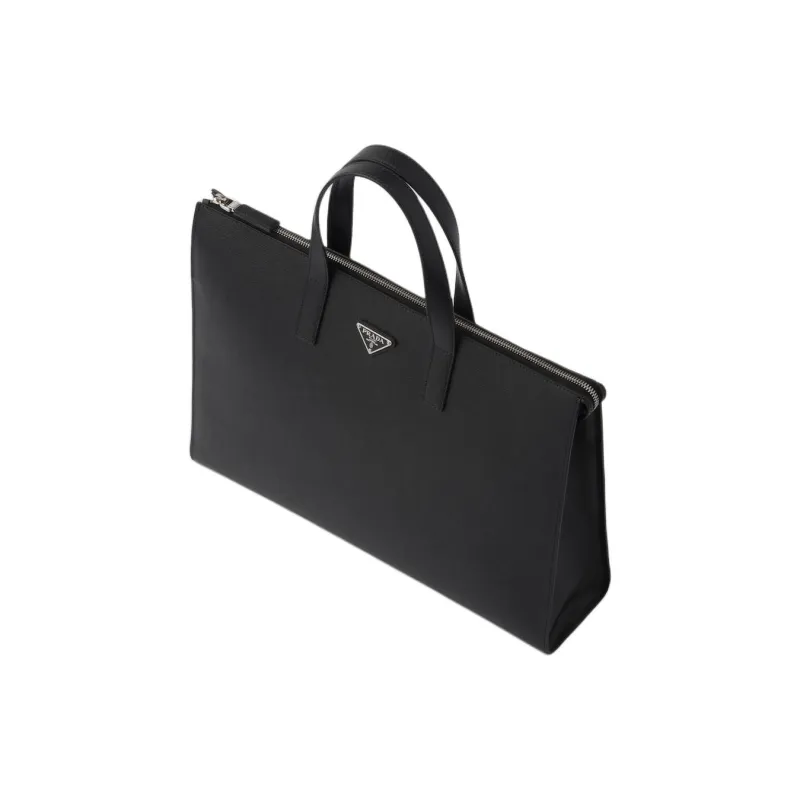 PRADA Saffiano Leather Tote Bag, Shopping Bag, Handbag Men's Black-1
