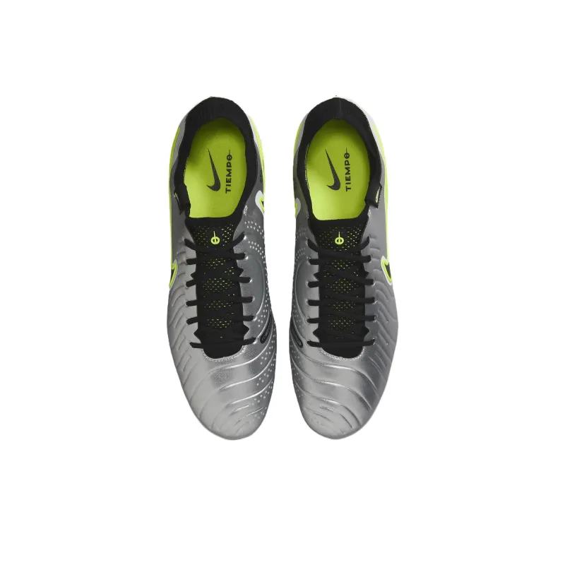 Nike Tiempo Legend 10 Anti-Slip Wear-Resistant Soccer Shoes Unisex Silver-2