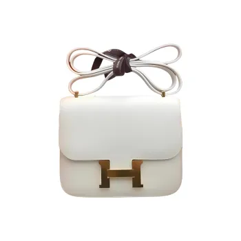 HERMES Constance Swift Leather Shoulder Bag Crossbody Bag Mini Women's 0U New White