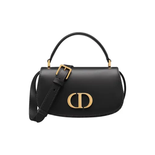 DIOR 30 Montaigne Leather Small Handbag Women's Black