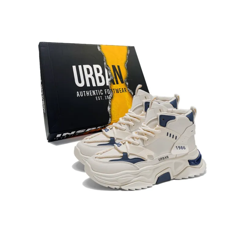 URBAN AUTHENTIC Anti-Slip And Wear-Resistant Lightweight Height Increasing Coverage High-Top Chunky Sneakers Men's-0