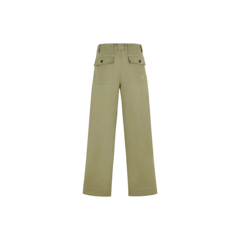 Maison Kitsune Logo Embroidered Workwear Pants-1