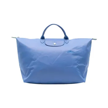 LONGCHAMP Le Pliage Green Recycled Polyamide Canvas Handbags Travel Bags Small Size Women's Blue Chrysanthemum