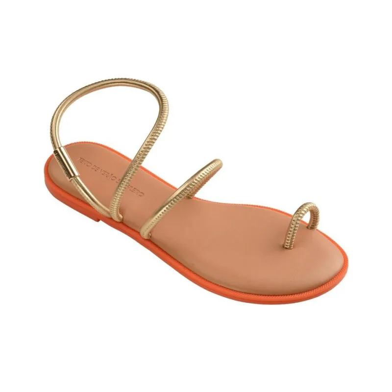Havaianas Una Pitanga One Strap Sandals Women's Gold-3