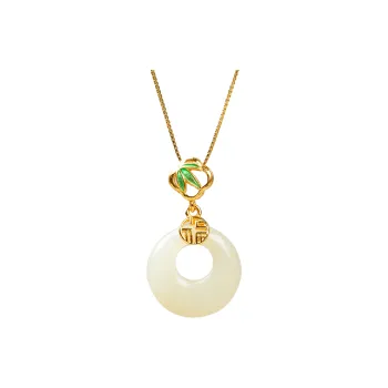 HENGSHI Hetian Jade Necklaces Green Jade Women's