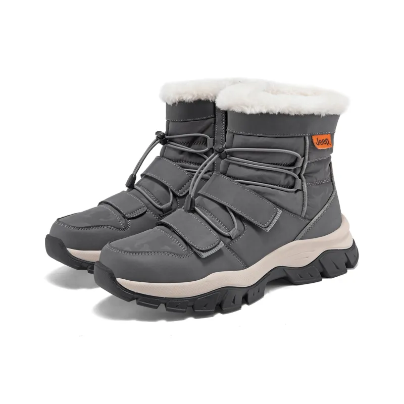 Jeep Snow Boots Men Black \ Sand \ Gray-14