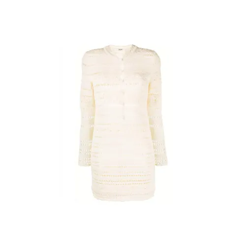 SAINT LAURENT Long-Sleeved Dresses Women's White