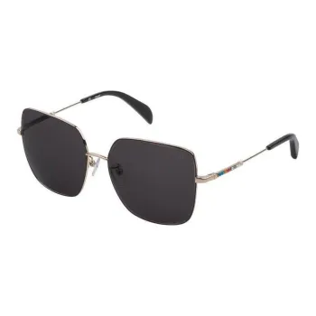 TAOSIXIONG Square Sunglasses Women's Gold