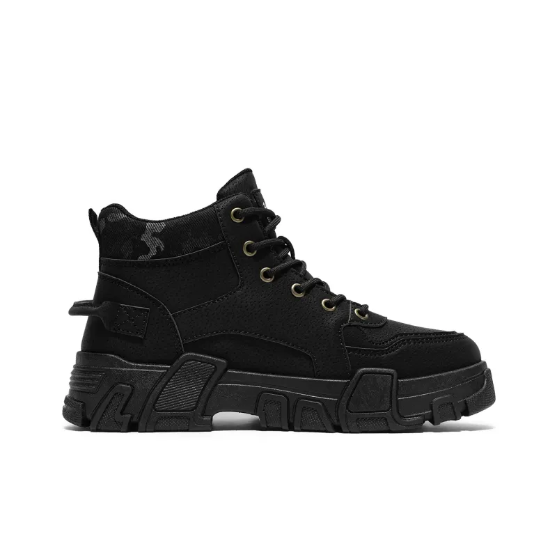 Binary Work Boots Men Mid Top Black-8