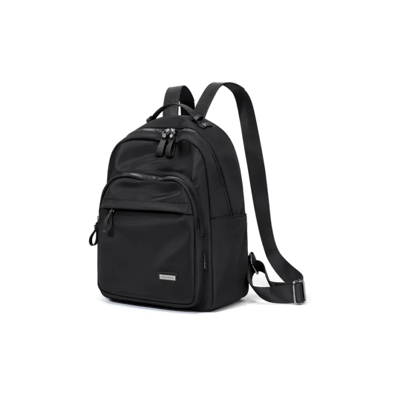 Simvay Clos Fabric With Synthetic Leather Backpack Travel Backpack Laptop Bag Medium Size Women's Black-4
