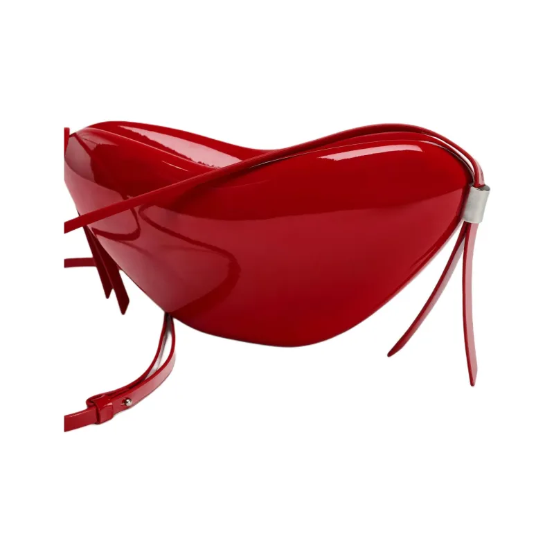 ZARA Polyurethane Fiber Handbag Shoulder Bag Women's Red-3