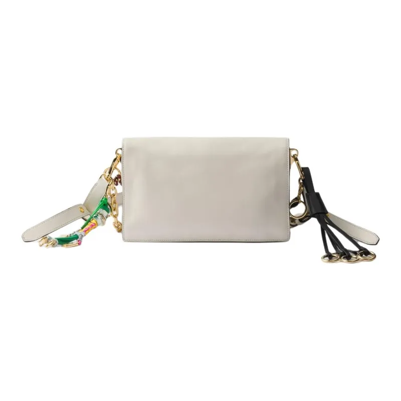 PRADA Leather Crossbody Bag Shoulder Bag Small Size Women's White-2