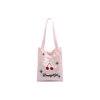 HACIN Canvas Tote Bag, Shopping Bag, Shoulder Bag Women's Pink