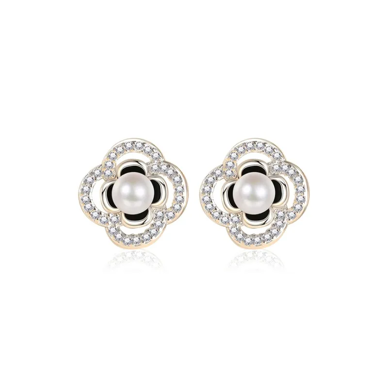 Good Quality S999 Fine Silver Stud Earrings Women's Silver-0