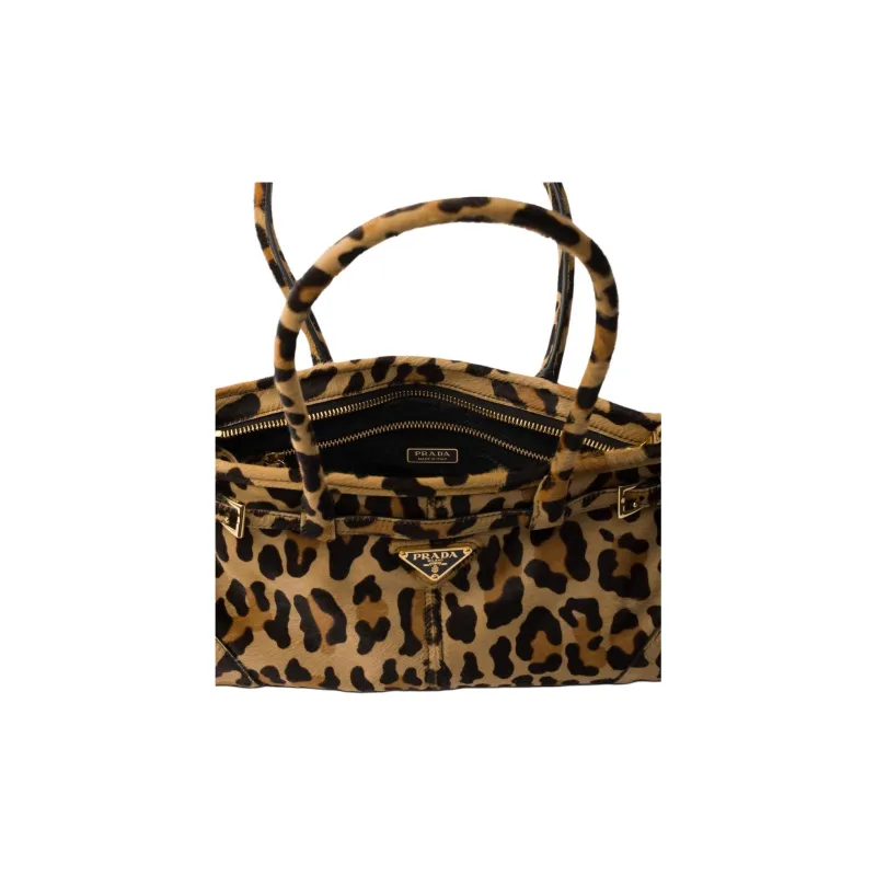 PRADA Leather Handbag Medium Size Women's Honey Brown-3