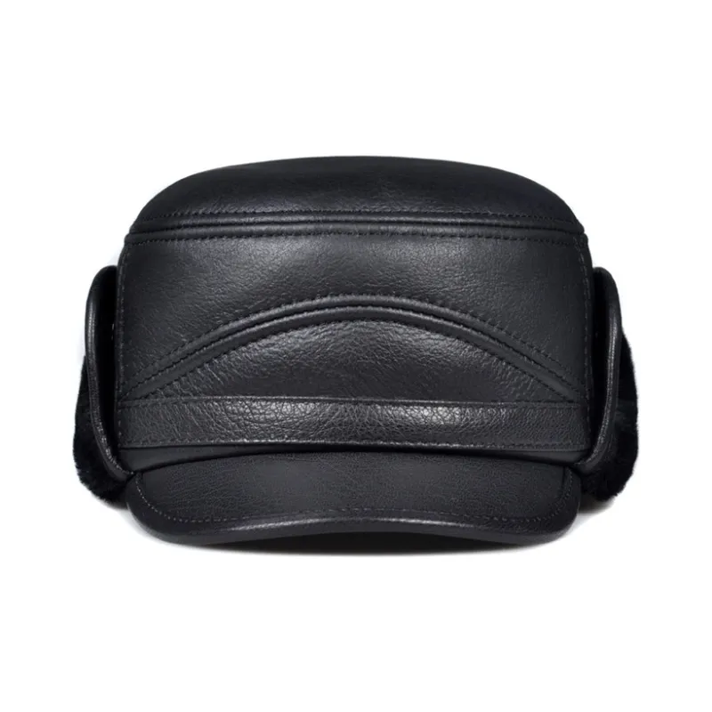 TUCANO Sheepskin Trapper Hats Men's Black-1
