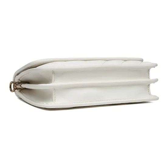 OMI Polyurethane Synthetic Leather Small Square Bag Shoulder Bag, Crossbody Bag Regular Women's Cream White-4