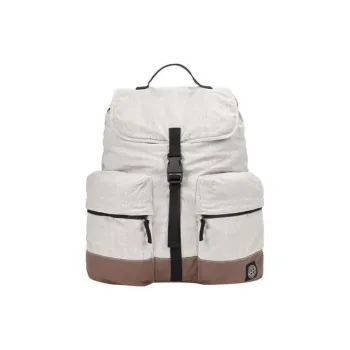 STONE ISLAND Linen Nylon Backpack Men's Dove Gray