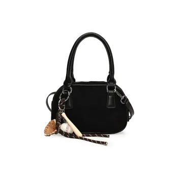 Morellybear PU Bowling Bag Shoulder Bag Handbag Women's Black/Coffee/Brown