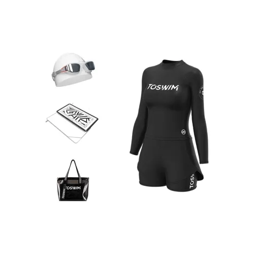 TOSWIM Swim Set Five Piece Set Women's Ink Fish Black