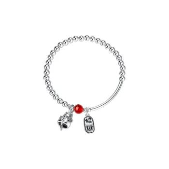 Ascending S925 Silver Bracelets Women's White Red
