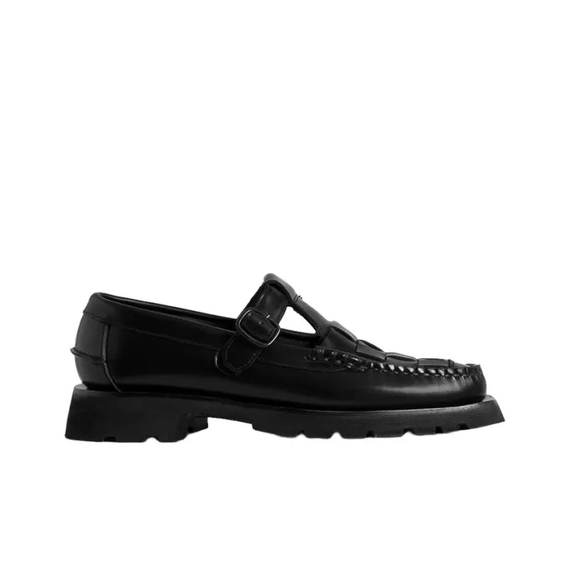 Hereu T Bar Casual Single Shoes Women's Black-1